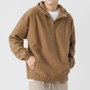 เสื้อกันหนาวซิป1/4สำหรับผู้ใหญ่, เสื้อสเวตเชิ้ตผ้าฟลีซแบบติดกระดุมลำลองสำหรับผู้ชาย - Product Image 2