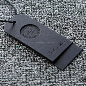 Etiquetas colgantes sostenibles tarjeta texturizada troquelada papel personalizado etiqueta colgante para ropa y zapatos bolsos de mano - Product Image 3