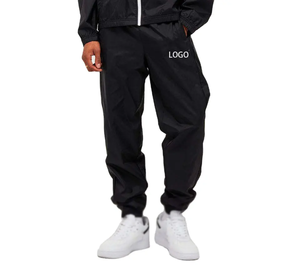 Conjunto de Dos Piezas de Pantalones Deportivos Casuales con Capucha y Chaqueta Cortavientos Estampada de Invierno de Talla Grande con Diseño Moderno y Logotipo Personalizado para Hombre - Product Image 6