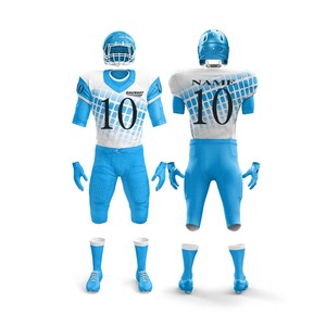 Maillot et pantalon de football américain personnalisés |   Tenue de football d'équipe avec maillot et pantalon |   Vêtements de sport en polyester respirant - Product Image 4