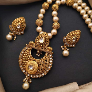 Nueva moda collares de lujo 18K chapado en oro indio Rajwari collar pendientes conjunto de joyería para boda de mujer, fiestas y Eid - Product Image 2