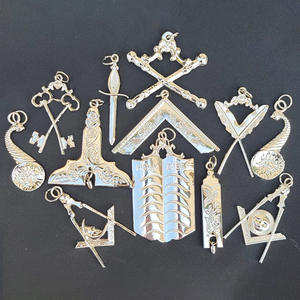 Ordre maçonnique de l'étoile de l'Est Grand Digne Patron Collier Bijou Plaqué Or Doux Émail Badge Bijou Ronpex - Product Image 1