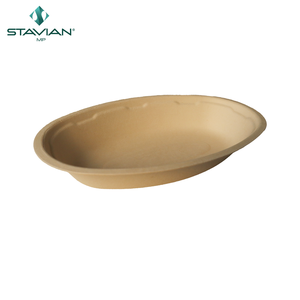 Tazón Ovalado Desechable Ecológico (850ml) de Fibra 100% Vegetal, Libre de PFAS, de Bagazo, Personalizado, 29oz, Hecho en Vietnam para Restaurantes - Product Image 5