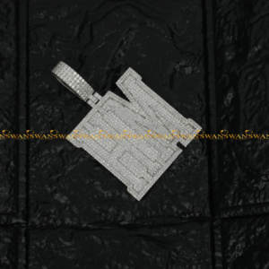 Brillante nuevo 10kt oro blanco HM letra colgante helado con corte brillante Moissanite diamantes GIA certificado estilo Hip Hop - Product Image 4