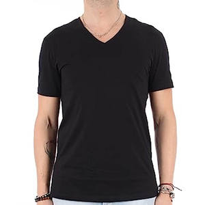 Venta al por mayor de los hombres de manga corta Camiseta delgada transpirable cuello en V media manga Top camisetas - Product Image 2