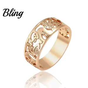 Perhiasan BLING 2024 cincin jari berlapis emas perak murni 925 wanita bentuk hewan mode baru
