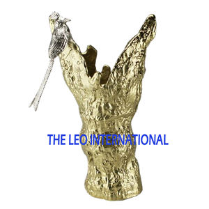 Vase à fleurs côtier en métal argenté de forme ronde en aluminium Texture martelée Utilisé Home Office Table Top Decoration - Product Image 4