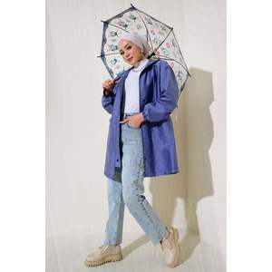 Snap-On Hooded Lilac Trench Coat para Mujer - Product Image 1