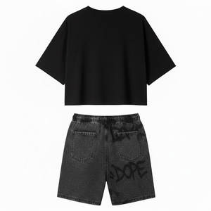 Conjunto de Camiseta y Pantalones Cortos para Hombre, Cuello Redondo, Estilo Casual, para Exteriores, Dos Piezas, 100% Algodón, Tela Suave y Transpirable, para Playa y Viajes, Color Caqui - Product Image 2