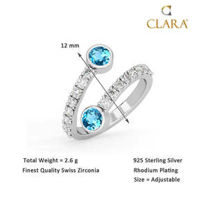 Anillos de Plata de Ley 925 de Primera Calidad para Mujer, Anillos Geométricos con Piedras Preciosas y Topacio, Chapados en Rodio, para Regalo - Product Image 5