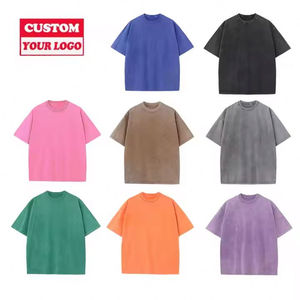 Camiseta de lavado ácido de alta calidad con serigrafía, ropa de calle lisa, camisetas Vintage, venta al por mayor, camiseta negra de lavado ácido transpirable - Product Image 6