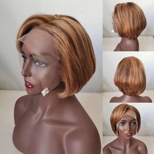 Barato Perruque 13x4 pelo para negro Weavelace Frontahairxie corte rizado mujeres peluca, HD L100 pelo brasileño corto pelucas de encaje completo 180% - Product Image 5