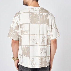 Camiseta de Hombre de Diseño Personalizado, 100% Algodón, 300GSM, Cuello Redondo, Hombros Caídos, Corte Cuadrado, Estilo Urbano, Talla Grande - Product Image 3