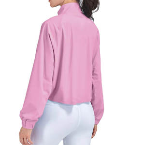 Veste de sport zippée pour femmes, manches longues, logo personnalisé, vente en gros, hauts de yoga pour le jogging, vêtements de fitness - Product Image 6