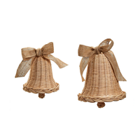 Cloches de Noël en rotin écologiques pour décor de vacances rustique