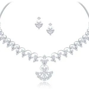 Juego de Collar de Diamantes en Oro Amarillo y Rosa de 14 Quilates, Joyería Fina Clásica con Perlas para Regalo de Boda o Fiesta, Precio al por Mayor - Product Image 1