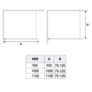 Cabine de douche coulissante 110x190 cm en verre transparent pour salle de bain - Product Image 1