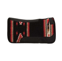 En gros Tapis de selle Western Navajo en laine tissée avec empiècement en cuir, dessous en feutre et fourrure, 32x32, tailles personnalisées disponibles, doux en polaire
