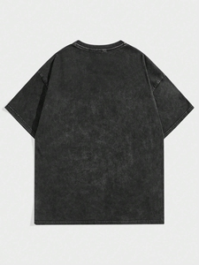 T-shirts vintage pour hommes grande taille très vendus 100% coton lourd 250GSM Jersey tricoté Col tombant Épaule tombante Logo personnalisable - Product Image 2