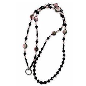 Sangle de téléphone à double brin avec paillettes dégradées noires et roses - Pack de 24 pièces en gros - Product Image 1