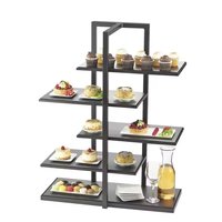 Support à gâteau de luxe à 3 niveaux Simple Design moderne bois métal prix de gros Partyware Dessert présentoir maison boulangerie accessoire