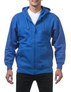 Sudaderas con capucha personalizadas de alta calidad con cierre frontal de cremallera y dos bolsillos delanteros Sudadera con capucha de lana con cremallera completa de peso pesado para hombres - Product Image 3