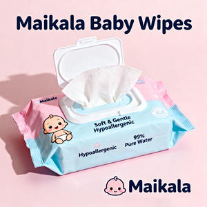 Lingettes humides pour bébé de qualité supérieure Lingettes à eau en coton biologique Lingettes pour bébé hypoallergéniques sans parfum - Product Image 3