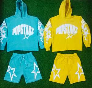 Imprimé été vente chaude de haute qualité hommes été mince séchage rapide vêtements de sport hommes ensemble avec haut à manches courtes et short - Product Image 3