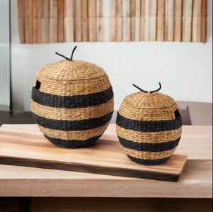 Premium Quality Animal Face Seagrass Water Hyacinth Decorative Rattan Wicker <b>Basket</b> Kids <b>Toys</b> <b>Storage</b> <b>Basket</b> Home Decor - Product Image 2