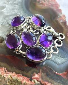 Pulsera Ajustable de Plata Chapada en Plata con Amatista Natural de Alta Calidad, Joyería de Moda de Cristal, Precio de Fábrica, Joyería al por Mayor - Product Image 4