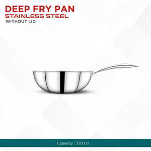 กระทะทอดลึกด้ามเป็นสแตนเลสสตีลไม่มีฝาดีไซน์ทนทานเครื่องครัวเกรดอาหารทำความสะอาดง่ายแปลกใหม่ส่องแสง - Product Image 2