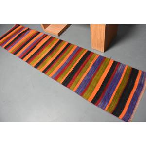 Moderno naranja negro 2,2 X 9.2ft lana área grande sala de estar alfombra Patchwork alfombra turca látex para pasillo rectángulo habitación alfombra - Product Image 4