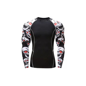 เสื้อรัดกล้ามเนื้อผู้ชายคุณภาพดีที่สุด แขนยาว แห้งเร็ว ผลิตจากผ้าสแปนเด็กซ์/โพลีเอสเตอร์ รับออกแบบลายพิมพ์ด้วยความร้อนตามสั่ง บริการ OEM - Product Image 6