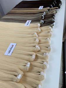 ผมต่อทำจากเส้นด้ายสองชั้นความยาวทั้งหมดของ100% สีเปียโนผมบริสุทธิ์จากเวียดนามจัดส่งรวดเร็ว - Product Image 4