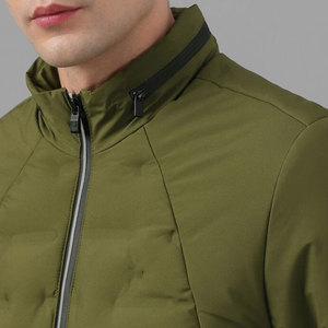Veste bouffante pour hommes à la mode, vêtements d'hiver haut de gamme coupe ajustée, veste en duvet vierge unie - Product Image 4