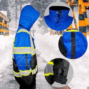 Chaqueta de Seguridad para Motocicleta Estilo Americano de Alta Calidad, Alta Visibilidad, Reflectante, con LED Intermitente, ANSI Clase 1, Logotipo Personalizado - Product Image 3