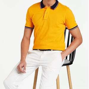 Polos de hombre ajustados de color sólido liso hechos a medida a la venta/Polos de hombre de manga corta de algodón 100% al por mayor - Product Image 5