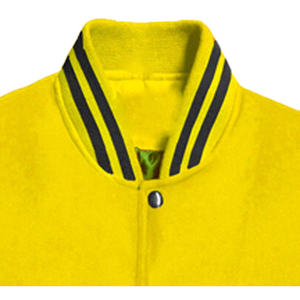 Veste universitaire sur mesure en gros d'usine, conception OEM, respirante, coupe-vent, haute qualité, broderie pour hommes, patch frontal en cuir véritable - Product Image 2