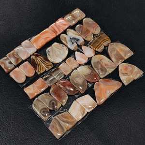 Par de cabujones de piedras preciosas de ágata con bandas, de forma elegante 5 Juegos, piedra larga de 15x20 MM para hacer joyas, regalo de Navidad - Product Image 4
