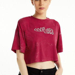 Nueva Camiseta corta de algodón transpirable para mujer, Camisetas estampadas de gran tamaño, camisetas cortas transpirables - Product Image 1