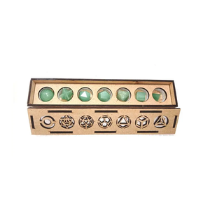 Juego de cristal de Aventurina Feng Shui de alta calidad, sólidos platónicos tallados a mano, caja de madera geométrica de cristal de Aventurina verde sagrada - Product Image 6