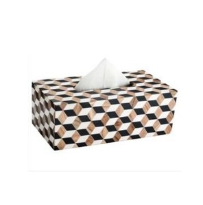 Boîte à mouchoirs en incrustation d'os artisanale avec couvercle - Product Image 6