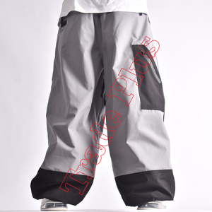 <b>Men</b> Unisex Elastic Waist Baggy Loose Pants Custom OEM Waterproof Skiing Snowboarding <b>Skating</b> Pants for Adults Windproof Feature - Product Image 3