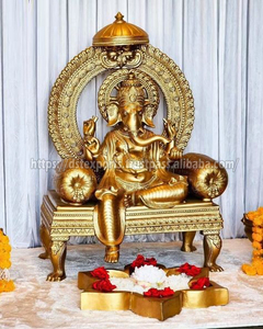 ตกแต่งทางเข้างานแต่งงานด้วยรูปปั้นพระพิฆเนศขนาดใหญ่รูปปั้นทองฮินดูที่กำลังมาแรงสำหรับบ้านขายส่งเส้นใยเทวรูป UK - Product Image 4