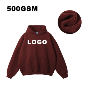 Sweat à capuche personnalisé 500gsm pour hommes pulls, sweats-shirts, fabricant de sérigraphies en soie en coton mélangé avec logo brodé - Product Image 6
