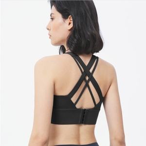 Soutien-gorge de sport sans couture de haute qualité, couleur unie, respirant, vêtements de yoga et de fitness, haut de course à pied push-up pour femmes MS-SB-015 - Product Image 2