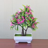 Venlando Simulation de fleurs artificielles en pot, petit bonsaï de lotus, ornement de bureau, modèle Lohan, plastique, fabrication moderne par moulage par injection
