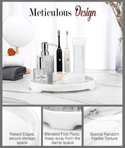 Elegante bandeja de baño redonda de resina Organizador esencial para una lujosa experiencia de spa en juegos de baño en casa - Product Image 4