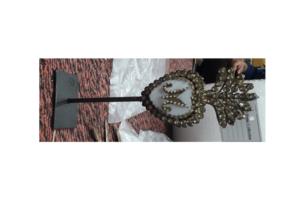 Coeur en or Milagros de coeur sacré d'ange royal en métal Mary pour la maison décorative - Product Image 5