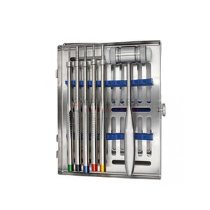 Juego recto de osteótomo de implante dental, 5 uds., conjunto de instrumentos de elevación sinusal y extensión ósea con martillo y bandeja - Product Image 1